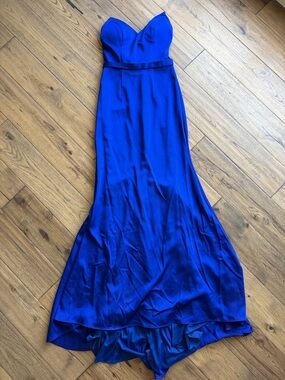 Strapless Cobalt Blue Evening Gown